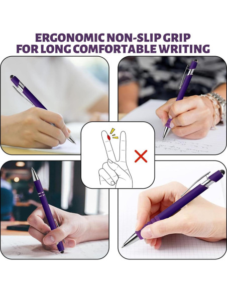 Bolígrafos 2 en 1 GINCEVHY Púrpura 0.5 mm Tinta Negra - 10 Pcs Bolígrafos 2 en 1 GINCEVHY Púrpura 0.5 mm Tinta Negra - 10 Pcs