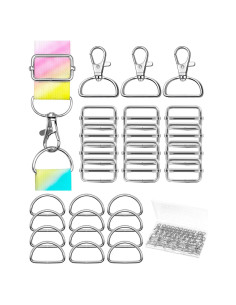 Kit de 90 Ganchos Giratorios FIVEIZERO 25mm Plata para Manualidades