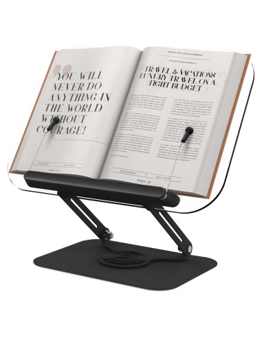 Soporte de Libro Ajustable Aiuca - Acrílico y Metal, 34.3x24.1 cm