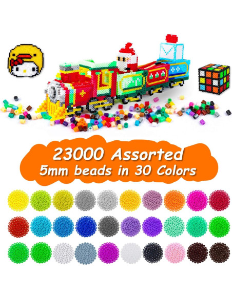 Kit de Perlas Fusibles Multicolor Inscraft 23000 Piezas 30 Colores Kit de Perlas Fusibles Multicolor Inscraft 23000 Piezas 30 Colores