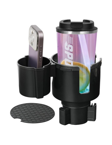 Soporte para Tazas 2 en 1 JINKEY Ajustable para Coche