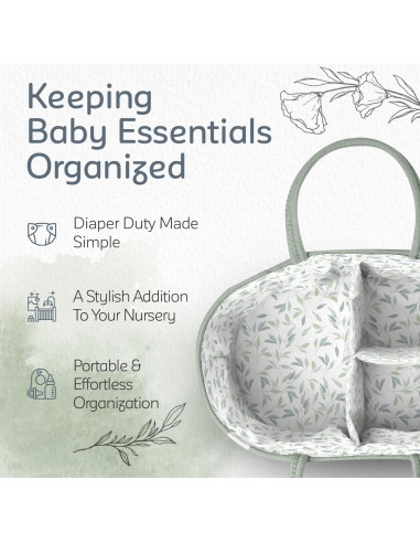 Organizador de Pañales KiddyCare Grande Albahaca con Asa