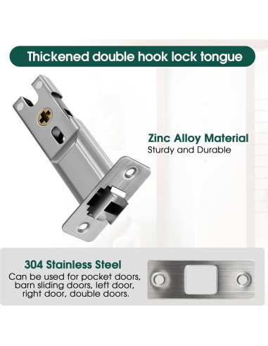 Cerradura de Puerta Pocket Cuadrada Aglehome Níquel Satinado