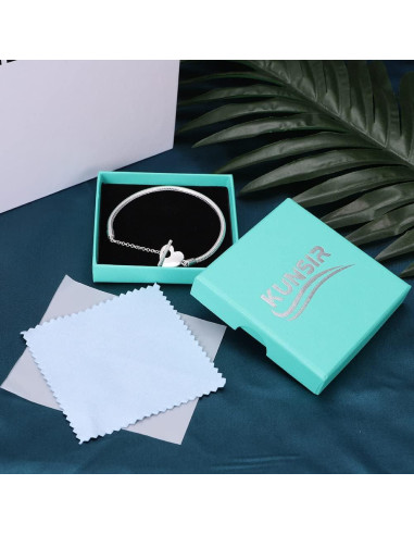 Pulsera de Cadena de Serpiente KUNSIR Plata Esterlina 925 17cm