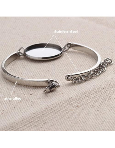 Kit de Pulseras DIY SHUNAE 10pcs Acero Inoxidable 20mm