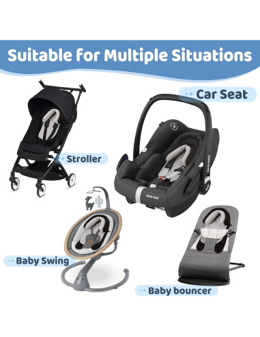 Soporte de Cabeza para Bebés Pro Goleem 2 en 1 Gris y Negro