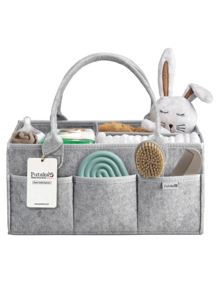 Caddy de Pañales Putska Grande Gris - Organizador Portátil Caddy de Pañales Putska Grande Gris - Organizador Portátil