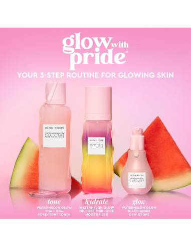 Hidratante Facial Gel Agua Rosa Glow Recipe 50ml - Ácido Hialurónico