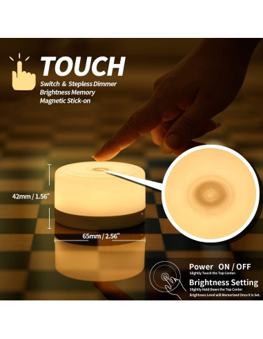 Lámpara de Mesa Táctil FC-Fancier, Luz Nocturna Regulable 600 Lúmenes
