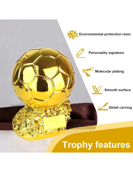 Réplica de Trofeo de Fútbol Dorado 15.24cm Resina Ecológica Réplica de Trofeo de Fútbol Dorado 15.24cm Resina Ecológica