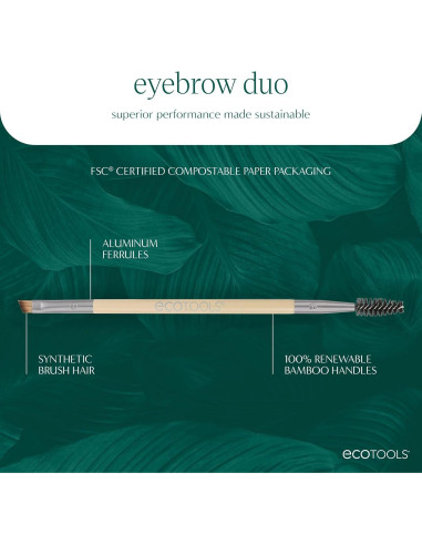 Dúo de Brochas para Cejas EcoTools - Angulada y Spoolie