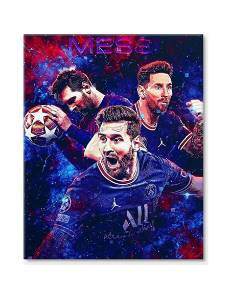 Lona de Pared B.B.F MAKE Messi 28x36cm Decoración Fútbol Lona de Pared B.B.F MAKE Messi 28x36cm Decoración Fútbol
