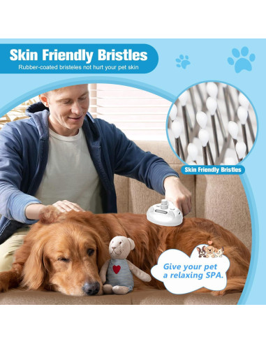 Cepillo de Vapor SOGUE 4 en 1 para Gatos y Perros Blanco