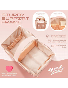 Cesta de Pañales LUKJOJO Rosa Polvoriento 5L Plegable y Ligera 2