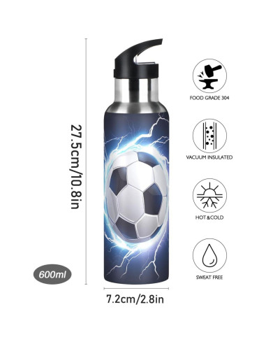 Botella de Agua Aislada Acero Inoxidable WEVIBOFU 600ml