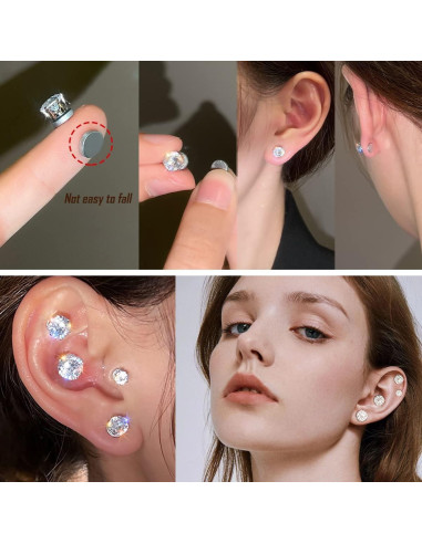 Pendientes Magnéticos YCL&TXL Acero Inoxidable Hipoalergénicos 5-8mm
