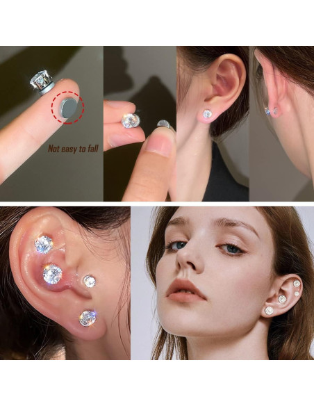 Pendientes Magnéticos YCL&TXL Acero Inoxidable Hipoalergénicos 5-8mm Pendientes Magnéticos YCL&TXL Acero Inoxidable Hipoalergénicos 5-8mm