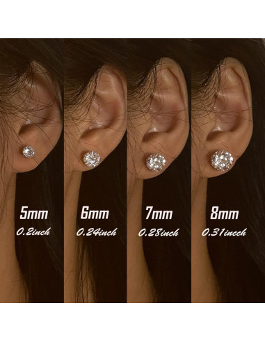 Pendientes Magnéticos YCL&TXL Acero Inoxidable Hipoalergénicos 5-8mm