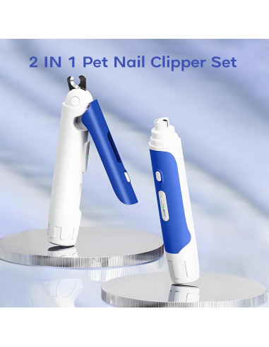 Cortador y Lima de Uñas para Perros WPKJ 2 en 1 con Luz LED