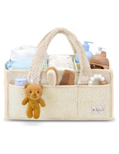 Cesta Organizadora de Pañales Sweety Fox Marfil - Caddy Sherpa Portátil