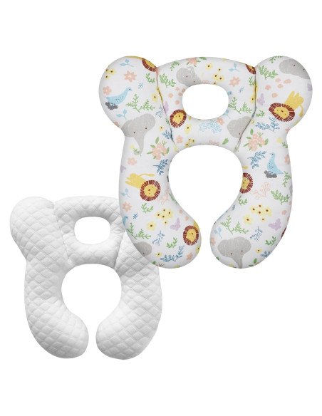Almohada de Viaje para Bebés ZHOMA León Blanco 27x27 cm Almohada de Viaje para Bebés ZHOMA León Blanco 27x27 cm