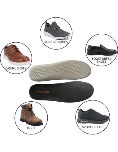 Plantillas de Cuero Negro Aureolek para Pies Sudorosos Talla 6.5-7.5