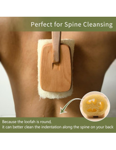 Cepillo de Lufa Natural YOTDHUO con Mango de Madera - 2 Piezas 2