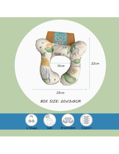 Cojín de Cuello para Bebés Wedfull Océano 28x28cm Suave
