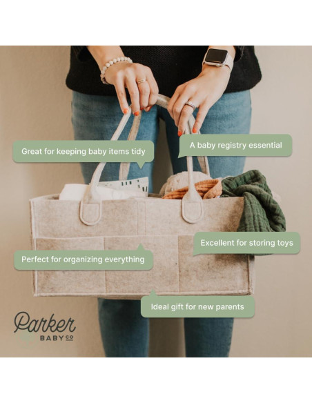 Cesta de Pañales Parker Baby - Organizador Portátil Avena Cesta de Pañales Parker Baby - Organizador Portátil Avena