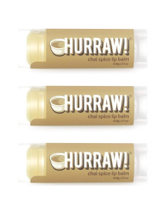 Bálsamo Labial Orgánico Hurraw! Especias Chai - Paquete de 3