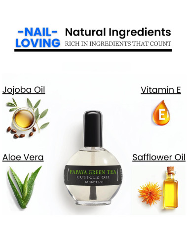 Aceite Hidratante para Cutículas y Uñas Ellie Chase 68 ml - Papaya y Té Verde