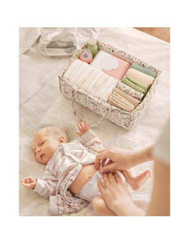 Cesta Organizadora de Pañales Blissful Diary Floral 25.4x38.1 cm