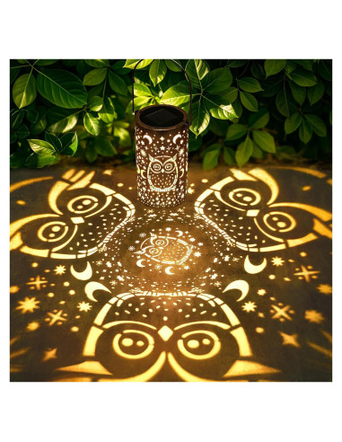 Linterna Solar Impermeable Fabuday Búho 18cm LED Exterior