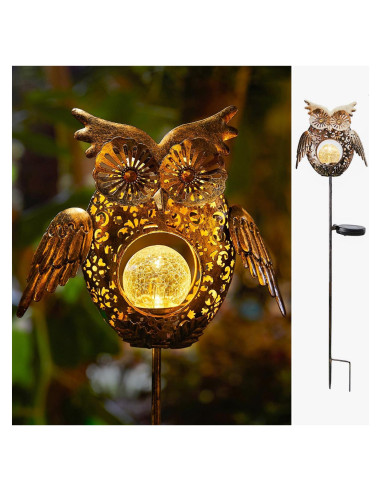 Luces Solares de Estaca Go2garden para Jardín 103.9 cm Bronce