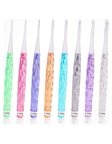 Juego de 8 Ganchos de Crochet Reessy 2.5-6mm Ergonómicos
