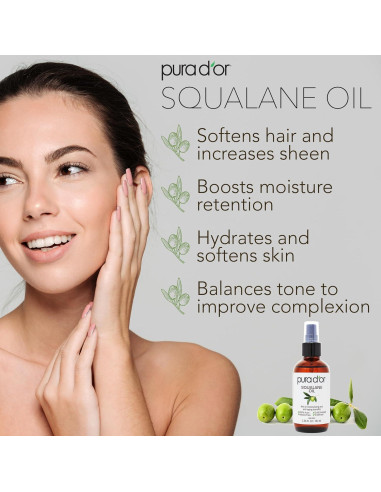 Aceite de Esqualano PURA D'OR 100% Puro 100ml - Hidratante Vegano