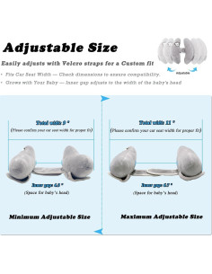 Almohada de Viaje StoHua para Bebés Ajustable Gris 2