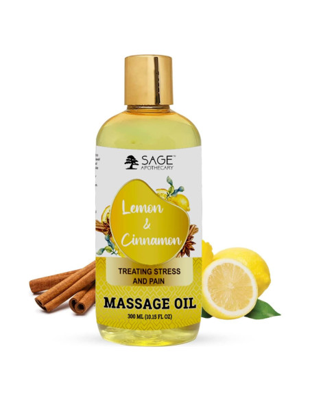 Aceite de Masaje Corporal Sage Apothecary 300 ml - Limón y Canela Aceite de Masaje Corporal Sage Apothecary 300 ml - Limón y Canela