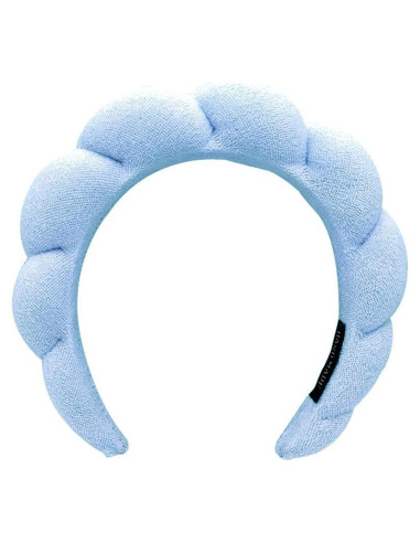 Diadema de Spa HITMODA de Tela de Toalla Azul para Maquillaje