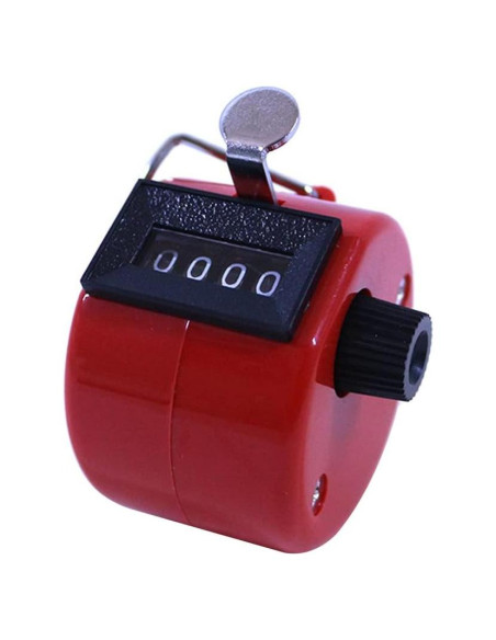 Contador de Tally Manual 4 Dígitos HwdjiSW - Rojo Contador de Tally Manual 4 Dígitos HwdjiSW - Rojo