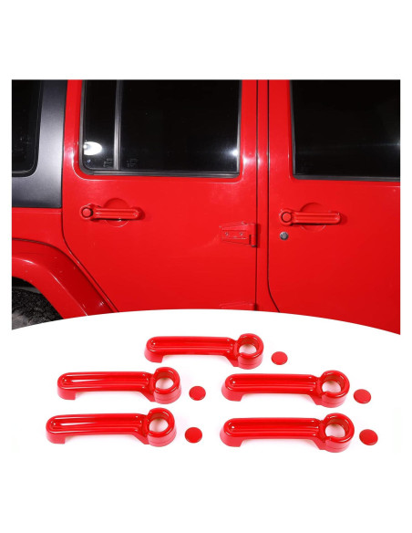 Cubiertas de Manija de Puerta y Maletero SQQP para Jeep Rojo Cubiertas de Manija de Puerta y Maletero SQQP para Jeep Rojo