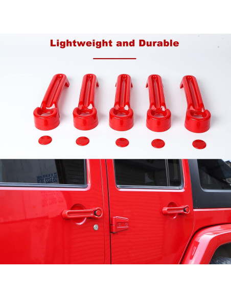 Cubiertas de Manija de Puerta y Maletero SQQP para Jeep Rojo Cubiertas de Manija de Puerta y Maletero SQQP para Jeep Rojo