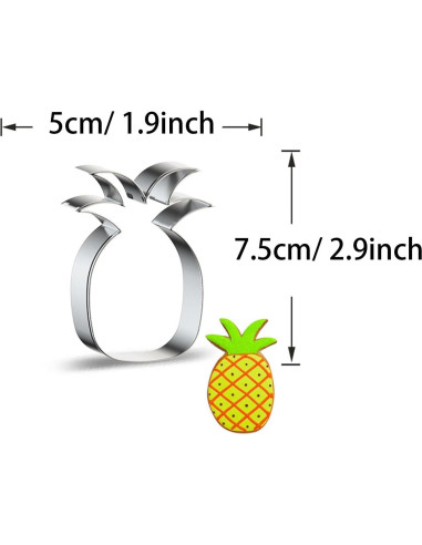 Cortador de Galletas Piña WAVIZJING Acero Inoxidable 7.4cm