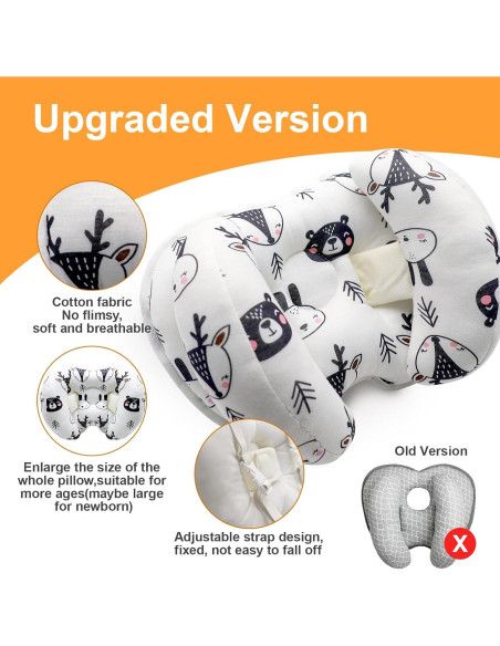 Almohada de Soporte para Cabeza y Cuello KAKIBLIN Bebé 2 en 1 Almohada de Soporte para Cabeza y Cuello KAKIBLIN Bebé 2 en 1