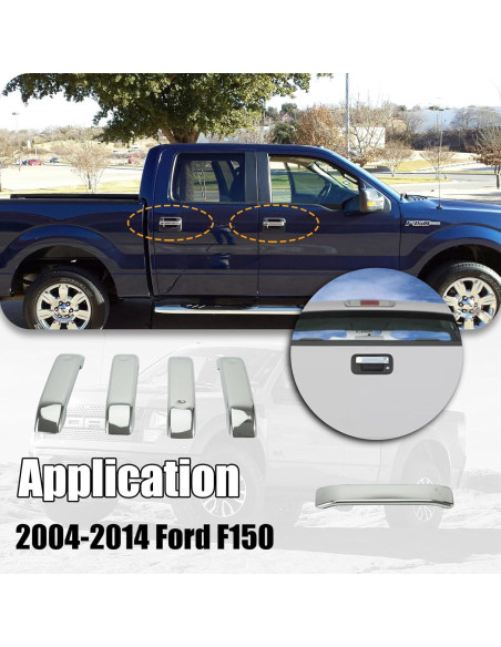 Cubiertas de Manija de Puerta Cromadas AUCERAMIC para Ford F-150 2004-2014 Cubiertas de Manija de Puerta Cromadas AUCERAMIC para Ford F-150 2004-2014