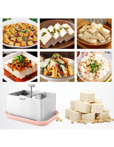 Prensa de Tofu Kryslanix de Acero Inoxidable con Toalla y Bandeja