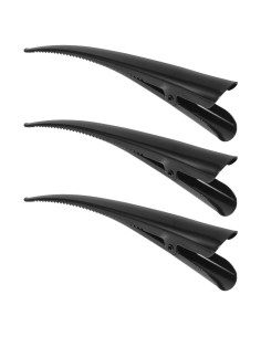 3 Clips de Pelo Cocodrilo KALLORY Negros para Mujeres y Niñas
