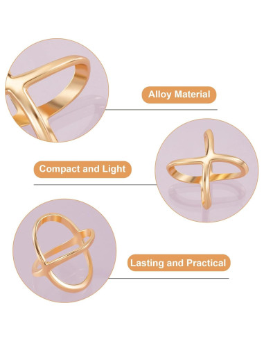 Clip de Bufanda Joez Dorado 2 Pcs - Hebilla en Forma de X