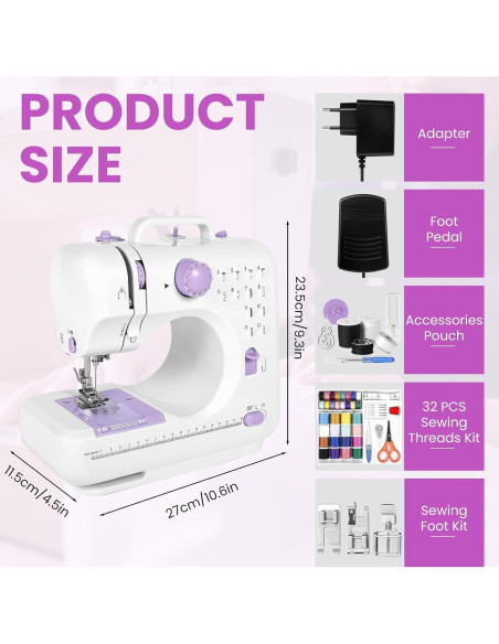Máquina de Coser Buvnatep SM-505A 12 Puntadas LED 2.39kg Máquina de Coser Buvnatep SM-505A 12 Puntadas LED 2.39kg