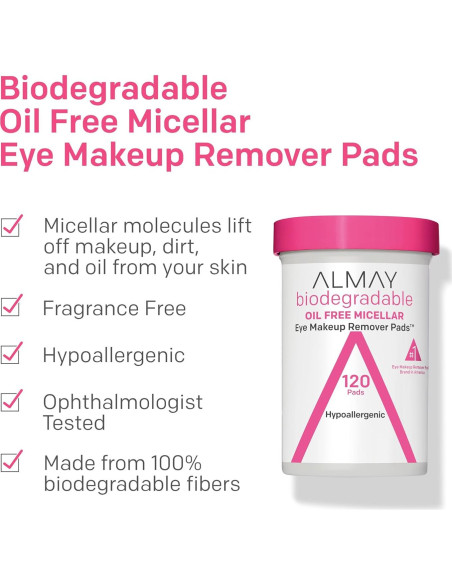Almay Almohadillas Desmaquillantes Biodegradables 120 Unidades Almay Almohadillas Desmaquillantes Biodegradables 120 Unidades